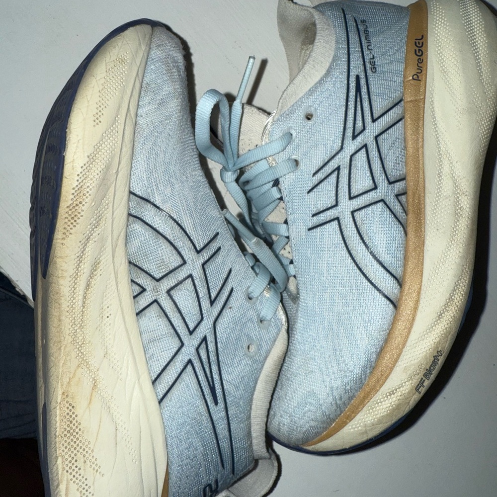 ASICS Light Blue and Cream Sneakers - Picture 6 of 6